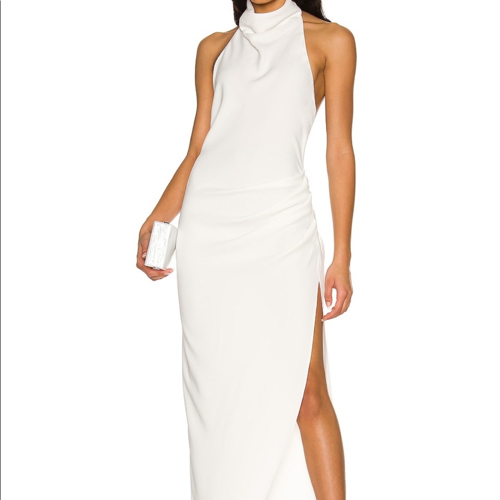 X REVOLVE Samba Gown by Amanda Uprichard. Ivory. Size L. 100% Silk.